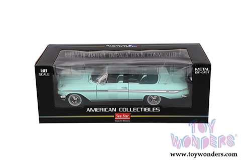 Sun Star USA - Chevrolet&reg; Impala Open Convertible (1961, 1/18 scale diecast model car, Seafoam Green) 3409