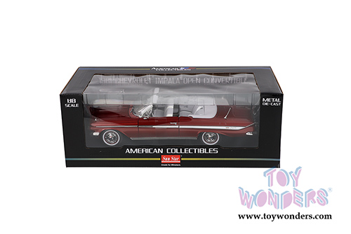 Sun Star USA - Chevrolet&reg; Impala Open Convertible (1961, 1/18 scale diecast model car, Honduras Maroon) 3410