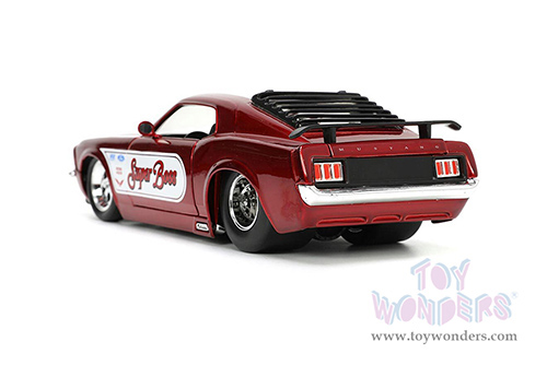 Jada Toys Bigtime Muscle - Ford Mustang Boss 429 "Super Boss" (1970, 1/24 scale diecast model car, Candy Red/White Stripes) 34118