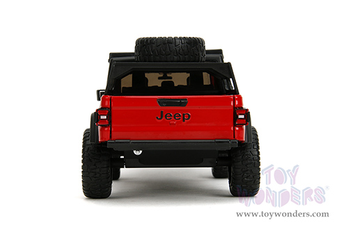 Jada Toys Just Trucks - Jeep® Gladiator Rubicon Pickup Truck with Roof Rack with Extra Wheels (2020, 1/24 scale diecast model car, Red) 34190