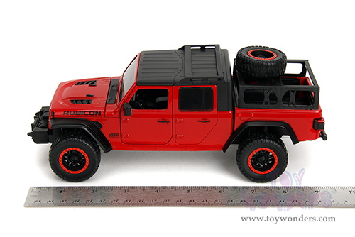 Jada Toys Just Trucks - Jeep® Gladiator Rubicon Pickup Truck with Roof Rack with Extra Wheels (2020, 1/24 scale diecast model car, Red) 34190