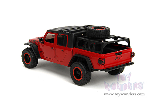 Jada Toys Just Trucks - Jeep® Gladiator Rubicon Pickup Truck with Roof Rack with Extra Wheels (2020, 1/24 scale diecast model car, Red) 34190