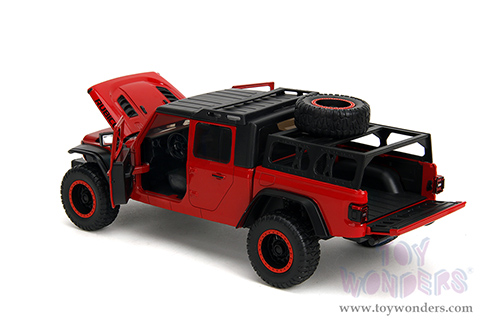Jada Toys Just Trucks - Jeep® Gladiator Rubicon Pickup Truck with Roof Rack with Extra Wheels (2020, 1/24 scale diecast model car, Red) 34190