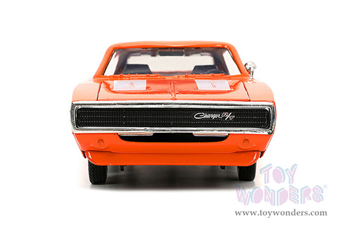 Jada Toys Bigtime Muscle - Dodge Charger R/T SRT (1968, 1/24 scale diecast model car, Orange/White stripes) 34197