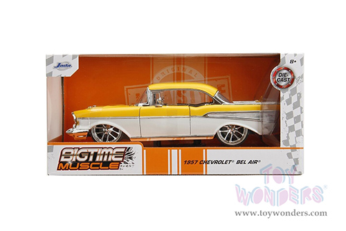 Jada Toys Bigtime Muscle - Chevrolet&reg; Bel Air&reg; Hardtop (1957, 1/24 scale diecast model car, Yellow/White) 34200/4