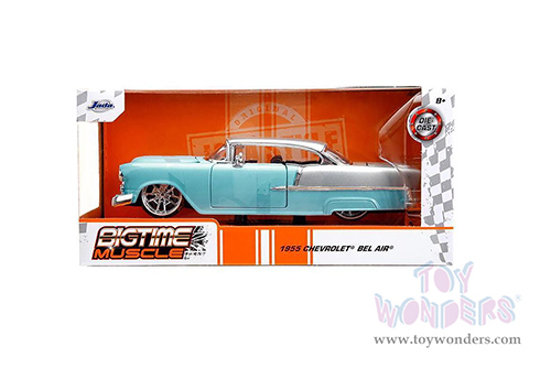 Jada Toys Bigtime Muscle - Chevrolet® Bel Air® "Bad Guys" Hardtop (1955, 1/24 scale diecast model car, Light Blue/Silver) 34207/4