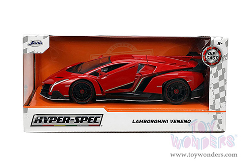 Jada Toys Hyper-Spec - Lamborghini Veneno Hardtop (1/24 scale diecast model car, Red/Black) 34212/4
