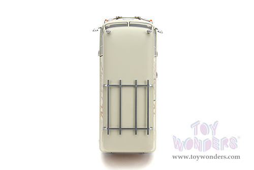 Jada Toys - Hollywood Rides | TRANSFORMERS 7 Volkswagen Bus WheelJack with Transformers Diecast Statue (1/24, diecast model car, Beige/Cream) 34264/4