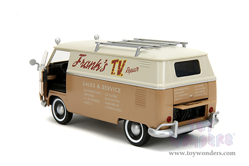 Jada Toys - Hollywood Rides | TRANSFORMERS 7 Volkswagen Bus WheelJack with Transformers Diecast Statue (1/24, diecast model car, Beige/Cream) 34264/4