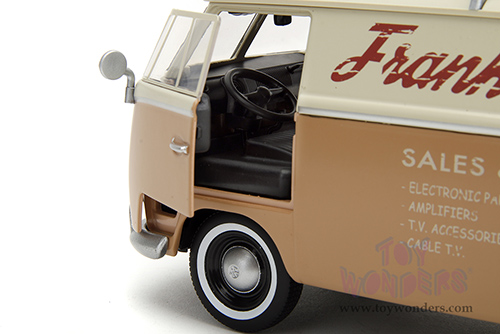 Jada Toys - Hollywood Rides | TRANSFORMERS 7 Volkswagen Bus WheelJack with Transformers Diecast Statue (1/24, diecast model car, Beige/Cream) 34264/4