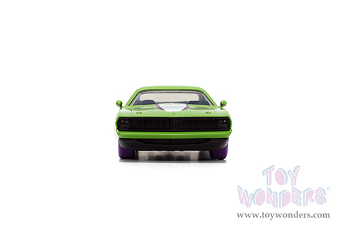 Jada Toys - Hollywood Rides | Plymouth Barracuda with She-Hulk Diecast Figure "The Savage She-Hulk" Marvel Series (1973, 1/32, diecast model car, Green/White) 34273/12
