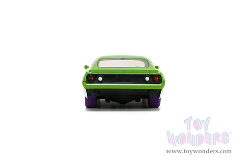 Jada Toys - Hollywood Rides | Plymouth Barracuda with She-Hulk Diecast Figure "The Savage She-Hulk" Marvel Series (1973, 1/32, diecast model car, Green/White) 34273/12