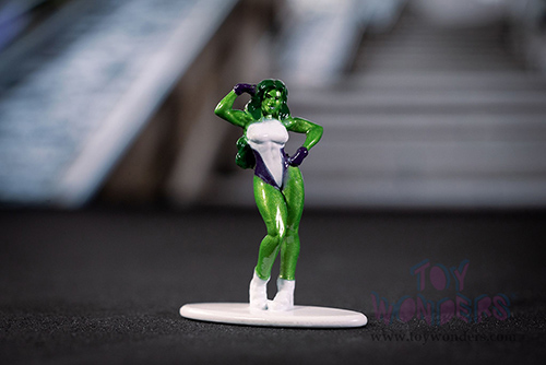 Jada Toys - Hollywood Rides | Plymouth Barracuda with She-Hulk Diecast Figure "The Savage She-Hulk" Marvel Series (1973, 1/32, diecast model car, Green/White) 34273/12