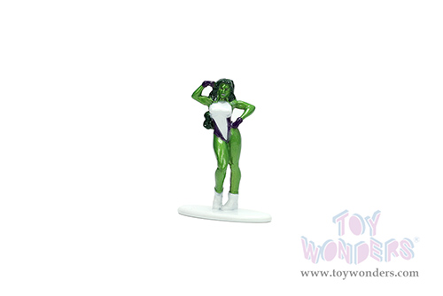 Jada Toys - Hollywood Rides | Plymouth Barracuda with She-Hulk Diecast Figure "The Savage She-Hulk" Marvel Series (1973, 1/32, diecast model car, Green/White) 34273/12