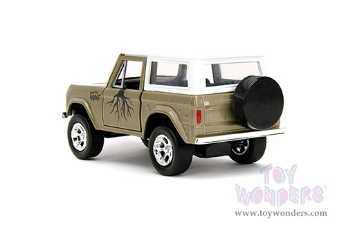 Jada Toys - Hollywood Rides | Marvel Guardians of the Galaxy Ford Bronco with Groot Diecast Figure (1973, 1/32, diecast model car, Gold/White) 34415/12