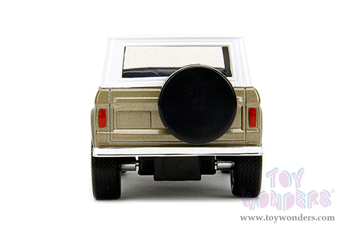 Jada Toys - Hollywood Rides | Marvel Guardians of the Galaxy Ford Bronco with Groot Diecast Figure (1973, 1/32, diecast model car, Gold/White) 34415/12