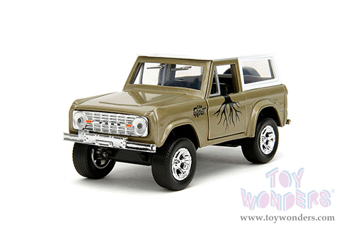 Jada Toys - Hollywood Rides | Marvel Guardians of the Galaxy Ford Bronco with Groot Diecast Figure (1973, 1/32, diecast model car, Gold/White) 34415/12