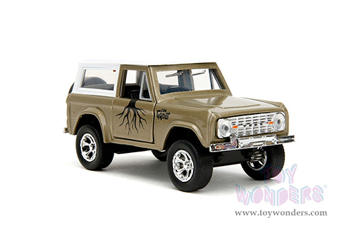 Jada Toys - Hollywood Rides | Marvel Guardians of the Galaxy Ford Bronco with Groot Diecast Figure (1973, 1/32, diecast model car, Gold/White) 34415/12