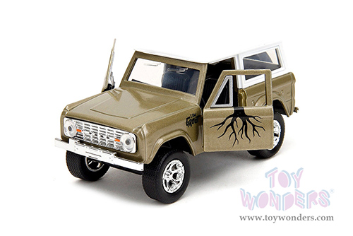 Jada Toys - Hollywood Rides | Marvel Guardians of the Galaxy Ford Bronco with Groot Diecast Figure (1973, 1/32, diecast model car, Gold/White) 34415/12