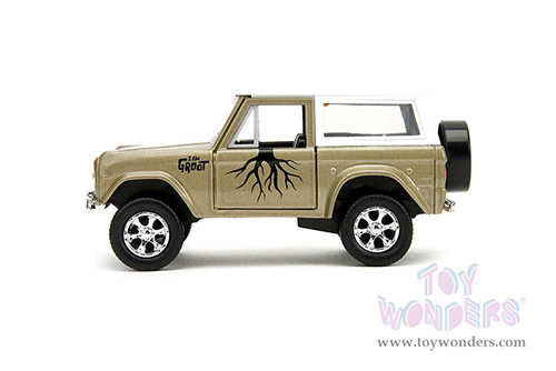 Jada Toys - Hollywood Rides | Marvel Guardians of the Galaxy Ford Bronco with Groot Diecast Figure (1973, 1/32, diecast model car, Gold/White) 34415/12