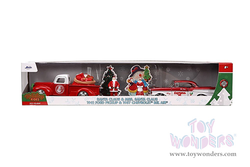 Jada Toys Holiday Rides - Mr. & Mrs. Santa Claus Twin Pack (1/32 scale diecast model car, Red) 34441