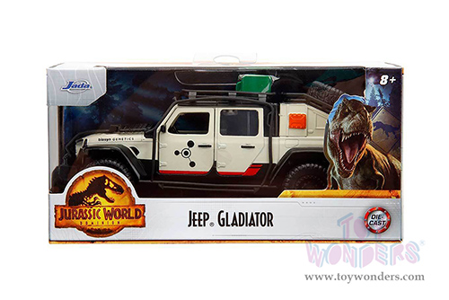 Jada Toys - Hollywood Rides | Jeep® Gladiator Pickup Truck "Jurassic World Dominion" (2022) Movie (2020, 1/32 scale diecast model car, Beige) 34465/24