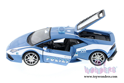 Showcasts Collectibles - Lamborghini Huracan LP 610-4 Police Hardtop (1/24 scale diecast model car, Blue/White) 34511