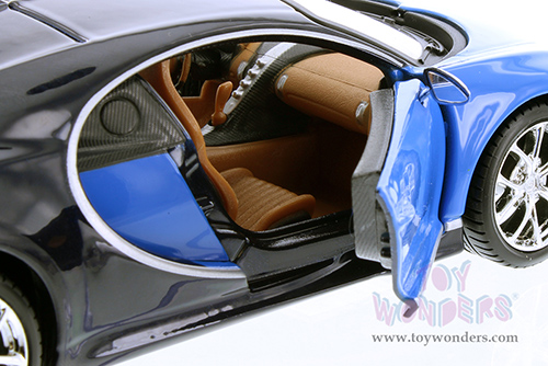 Showcasts Collectibles - Bugatti Chiron Hardtop (1/24 scale diecast model car, Blue/Black) 34514