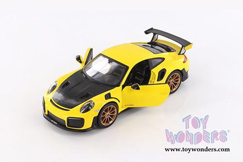 Showcasts Collectibles - Porsche 911 GT2 RS Hardtop (2018, 1/24 scale diecast model car, Yellow/Black) 34523