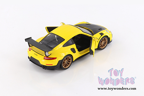 Showcasts Collectibles - Porsche 911 GT2 RS Hardtop (2018, 1/24 scale diecast model car, Yellow/Black) 34523