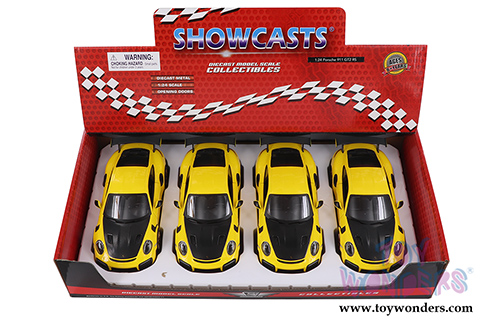 Showcasts Collectibles - Porsche 911 GT2 RS Hardtop (2018, 1/24 scale diecast model car, Yellow/Black) 34523