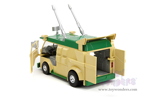 Jada Toys - Hollywood Rides | Party Wagon with Donatello Diecast Figure "Teenage Mutant Ninja Turtles" (1/24, diecast model car, Green/Beige) 34529