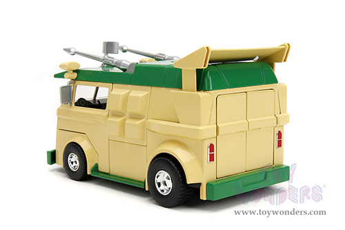 Jada Toys - Hollywood Rides | Party Wagon with Donatello Diecast Figure "Teenage Mutant Ninja Turtles" (1/24, diecast model car, Green/Beige) 34529
