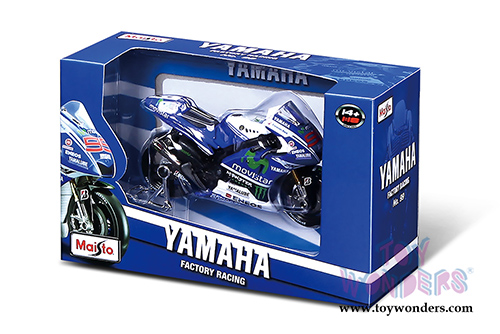Maisto - MotoGP | Yamaha Factory Racing Team #95 Motorcycle (2014, 1/18 scale diecast model car, Blue) 34586