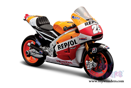 Maisto - MotoGP | Repsol Honda Team RC213V #26 and #93 Motorcycles (2014, 1/18 scale diecast model car, Orange) 34587