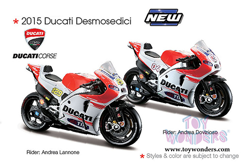 Maisto - MotoGP | Ducati Corse Team #04 and #29 Motorcycles (2015, 1/18 scale diecast model car, Red) 34588