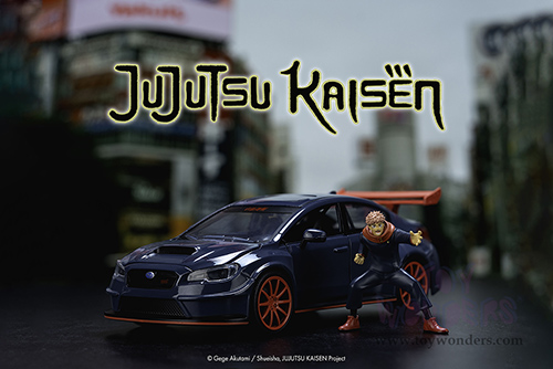Jada Toys - Hollywood Rides | Subaru WRX STI Widebody with Yuji Itadori Diecast Figure "Jujutsu Kaisen" (2016, 1/24, diecast model car, Dark Blue) 34714