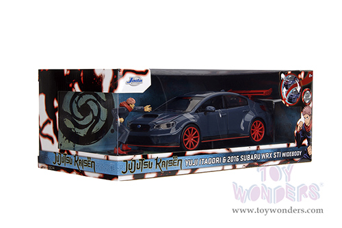 Jada Toys - Hollywood Rides | Subaru WRX STI Widebody with Yuji Itadori Diecast Figure "Jujutsu Kaisen" (2016, 1/24, diecast model car, Dark Blue) 34714
