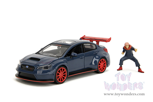 Jada Toys - Hollywood Rides | Subaru WRX STI Widebody with Yuji Itadori Diecast Figure "Jujutsu Kaisen" (2016, 1/24, diecast model car, Dark Blue) 34714
