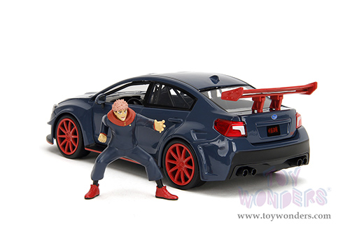 Jada Toys - Hollywood Rides | Subaru WRX STI Widebody with Yuji Itadori Diecast Figure "Jujutsu Kaisen" (2016, 1/24, diecast model car, Dark Blue) 34714