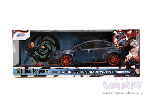 Jada Toys - Hollywood Rides | Subaru WRX STI Widebody with Yuji Itadori Diecast Figure "Jujutsu Kaisen" (2016, 1/24, diecast model car, Dark Blue) 34714