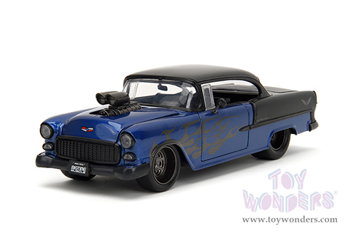 Jada Toys Bigtime Muscle - Chevrolet&reg; Bel Air&reg; Hardtop (1955, 1/24 scale diecast model car, Blue/Black) 34721