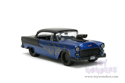Jada Toys Bigtime Muscle - Chevrolet&reg; Bel Air&reg; Hardtop (1955, 1/24 scale diecast model car, Blue/Black) 34721
