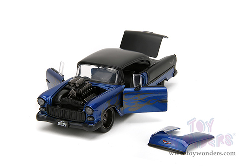 Jada Toys Bigtime Muscle - Chevrolet&reg; Bel Air&reg; Hardtop (1955, 1/24 scale diecast model car, Blue/Black) 34721