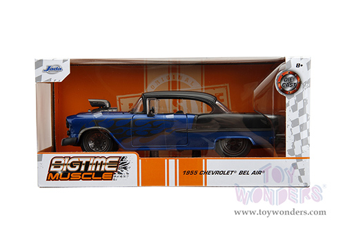 Jada Toys Bigtime Muscle - Chevrolet&reg; Bel Air&reg; Hardtop (1955, 1/24 scale diecast model car, Blue/Black) 34721