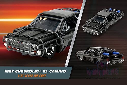 Jada Toys Fast & Furious - Chevrolet® El Camino™ Caged version with Cannons "Fast X" (1967, 1/32 scale diecast model car, Matte Black) 34733