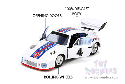 Jada Toys - Hollywood Rides | TRANSFORMERS Porsche 935 Turbo #4 "Jazz" (1/32, diecast model car, White) 34793