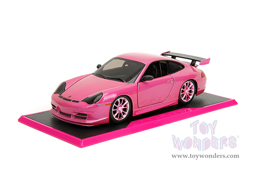 Jada Toys Pink Slips - Porsche 911 GT3 RS with Display Base (1/24 scale diecast model car, Candy Hot Pink) 34847