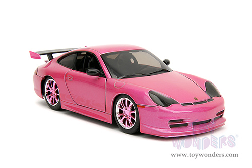 Jada Toys Pink Slips - Porsche 911 GT3 RS with Display Base (1/24 scale diecast model car, Candy Hot Pink) 34847
