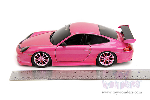 Jada Toys Pink Slips - Porsche 911 GT3 RS with Display Base (1/24 scale diecast model car, Candy Hot Pink) 34847